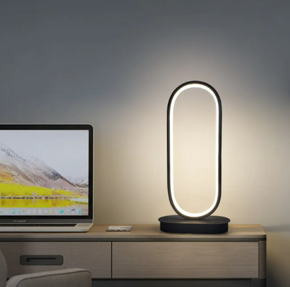 Oval LED Table Lamp — Warm White Glow, Two Colours