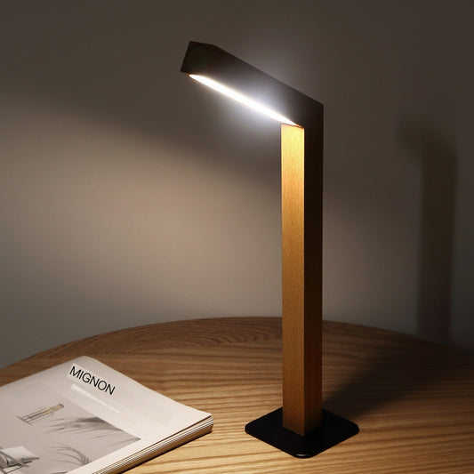 Rechargeable Minimalist LED Bedside Lamp — Wooden Finishes