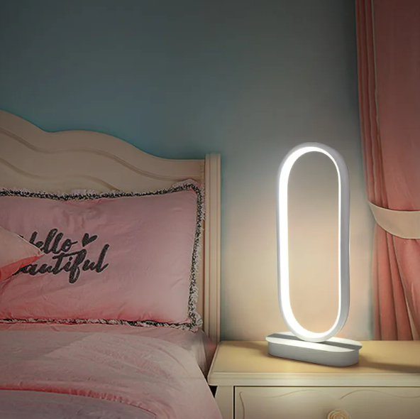 Oval LED Table Lamp — Warm White Glow, Two Colours