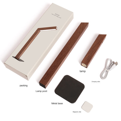 Rechargeable Minimalist LED Bedside Lamp — Wooden Finishes