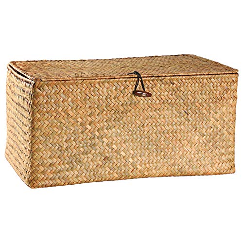 Handwoven Seagrass Storage Basket with Lid