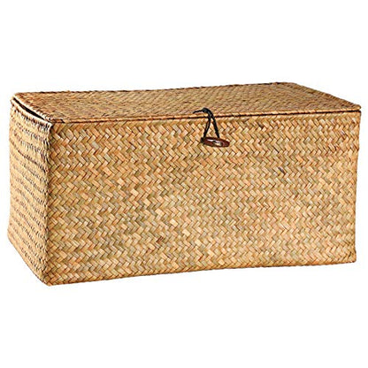 Handwoven Seagrass Storage Basket with Lid
